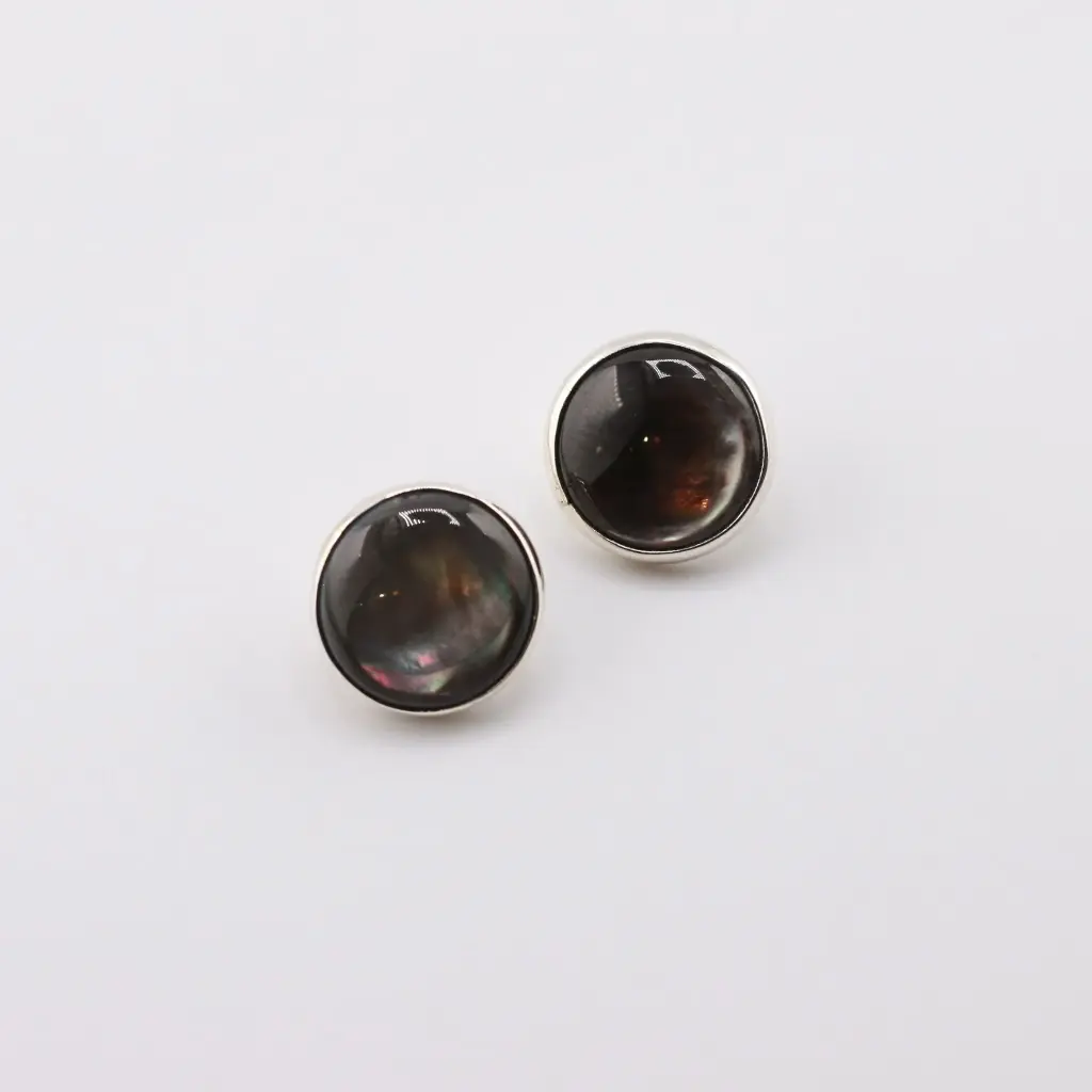 Aretes Piedra Circular Medianos