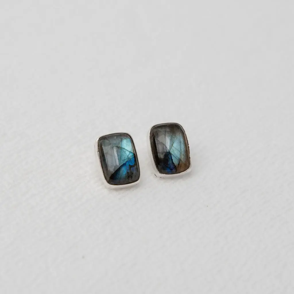 Aretes Piedra Rectangular Medianos