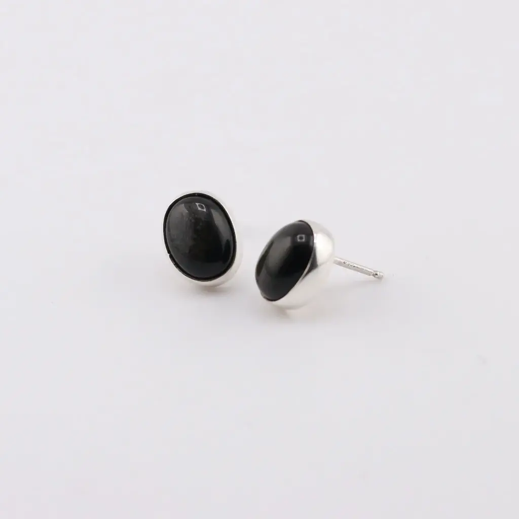 Aretes Piedra Oval Pequeña