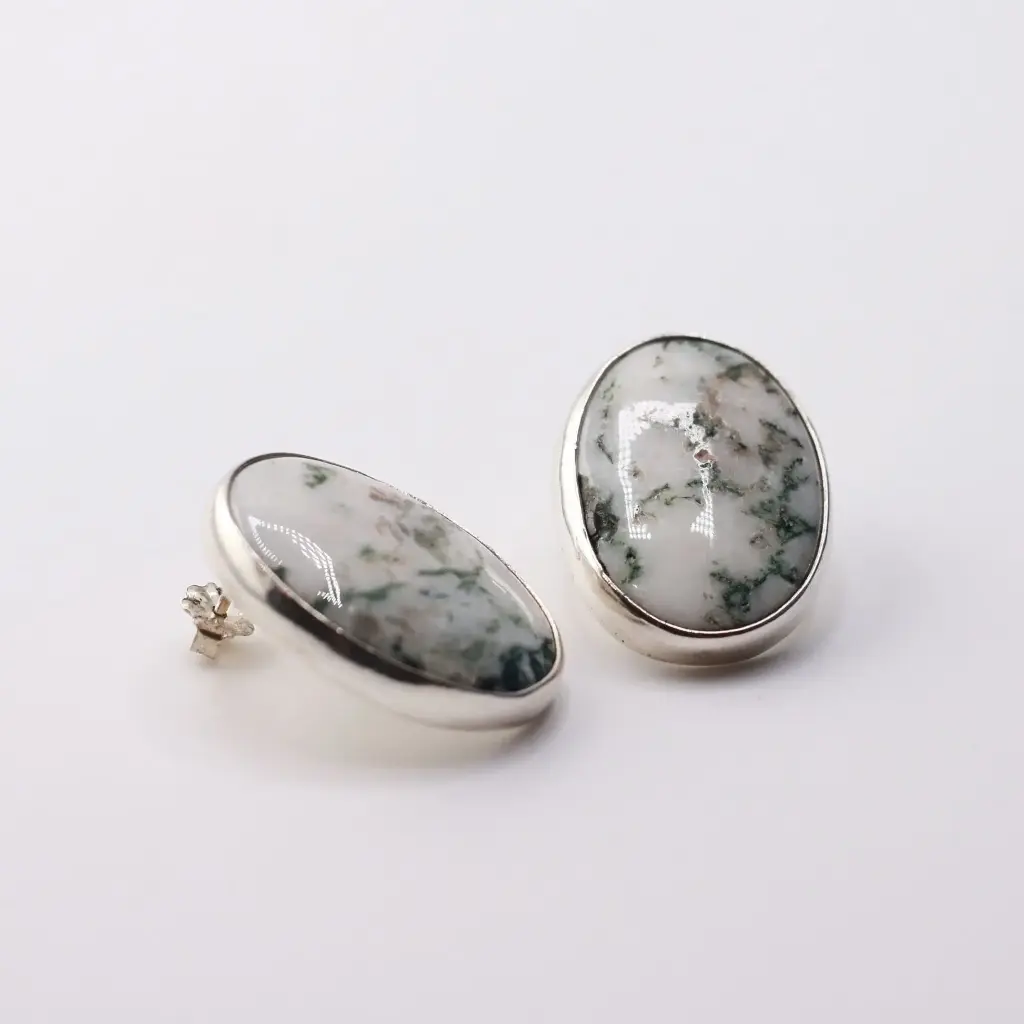 Aretes Piedra Oval Grande