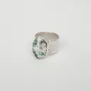 Anillo Banda Delgada Piedra Oval Mediana