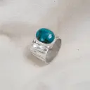 Anillo Banda Delgada Piedra Oval Pequeña