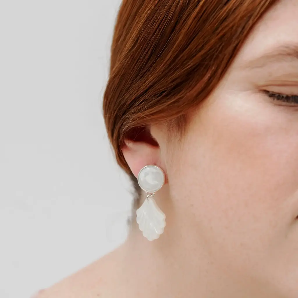 Aretes Concha Hoja Pequeña