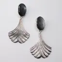 Aretes Concha Hoja Ginko Grande