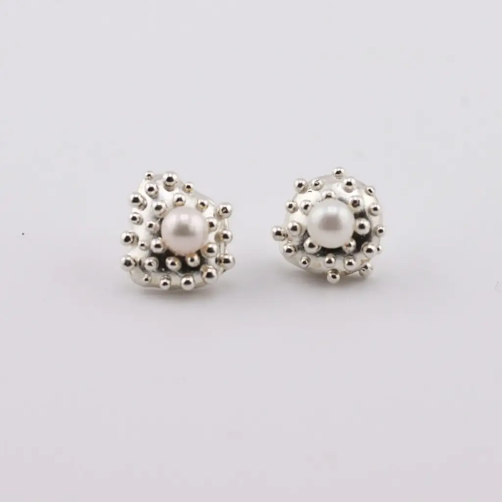 Aretes Texturado Perlas