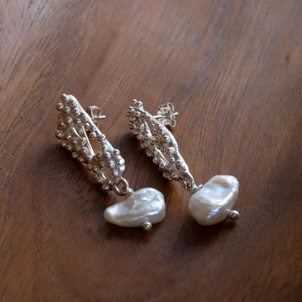 Aretes Arrecife Medianos Perla