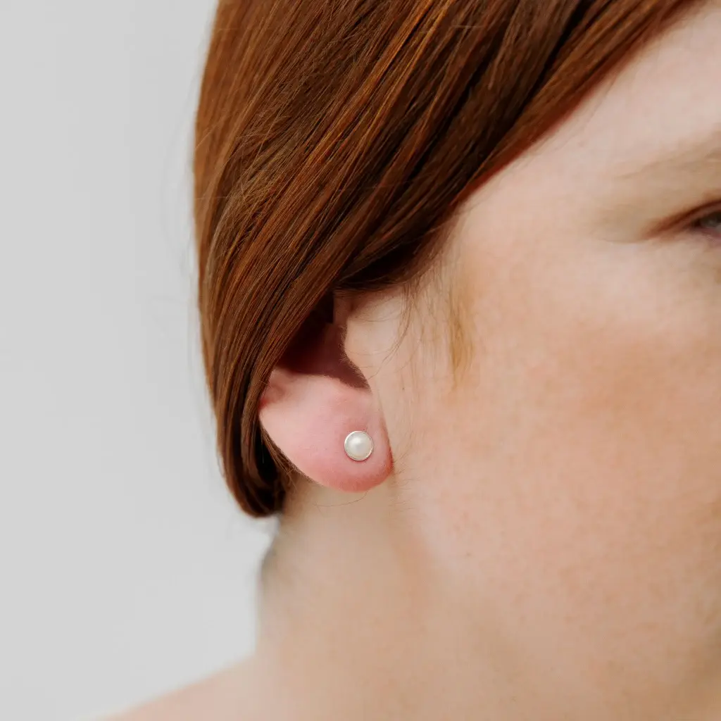 Aretes Guacal Perla Minimal