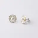 Aretes Flor Perla Grandes