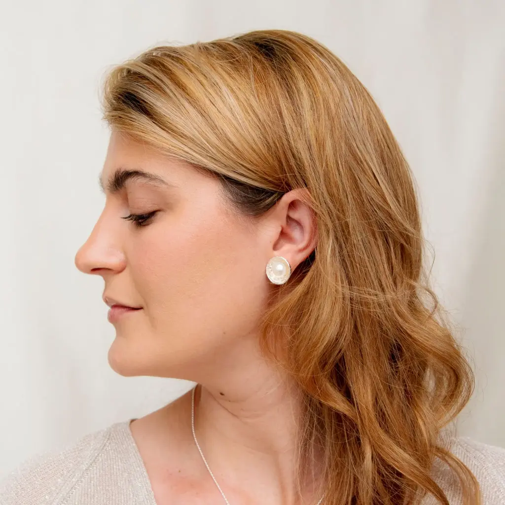 Aretes Bowl Perla Grande