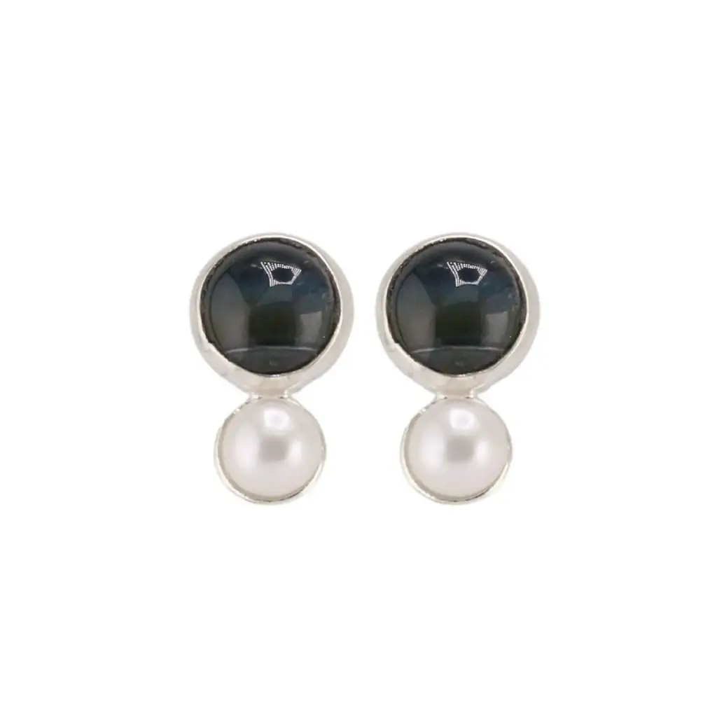 Aretes Minimal Piedra Perla