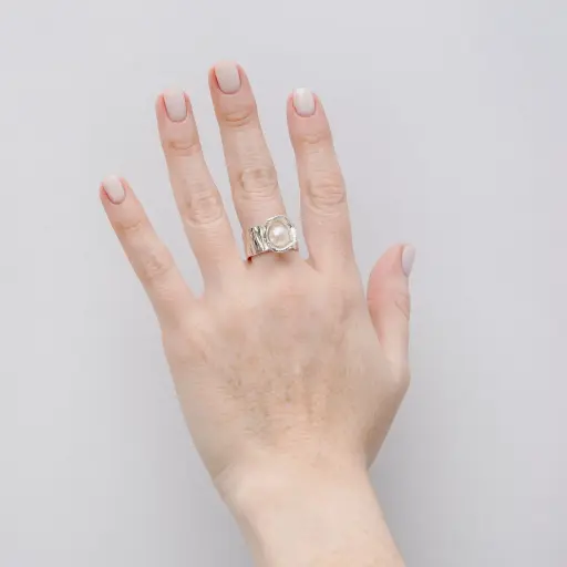 Anillo Banda Guacal Perla