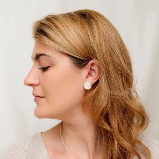 [004308] Aretes Bowl Perla Grande