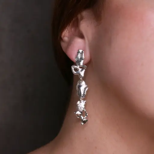 [004334] Aretes Orgánico Grande 3OM