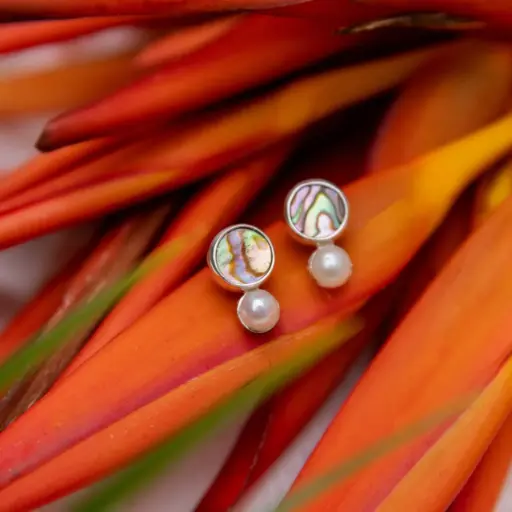 Aretes Minimal Piedra Perla