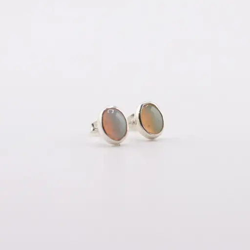 [004375] Aretes Opalo Oval Pequeño
