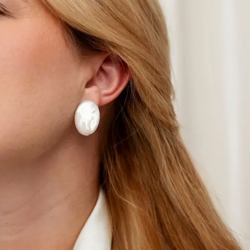 Aretes Piedra Oval Grande