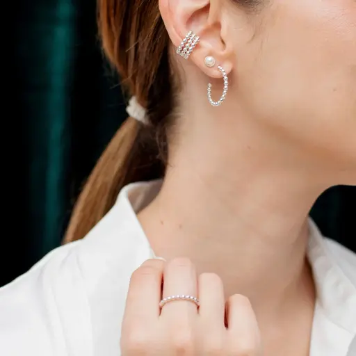 [019619] Aretes Argolla Bolitas