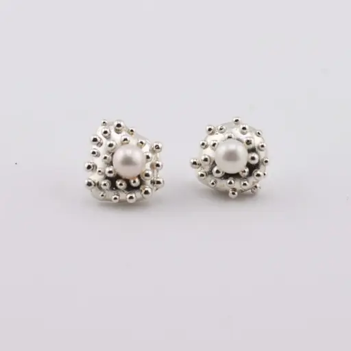Aretes Texturado Perlas